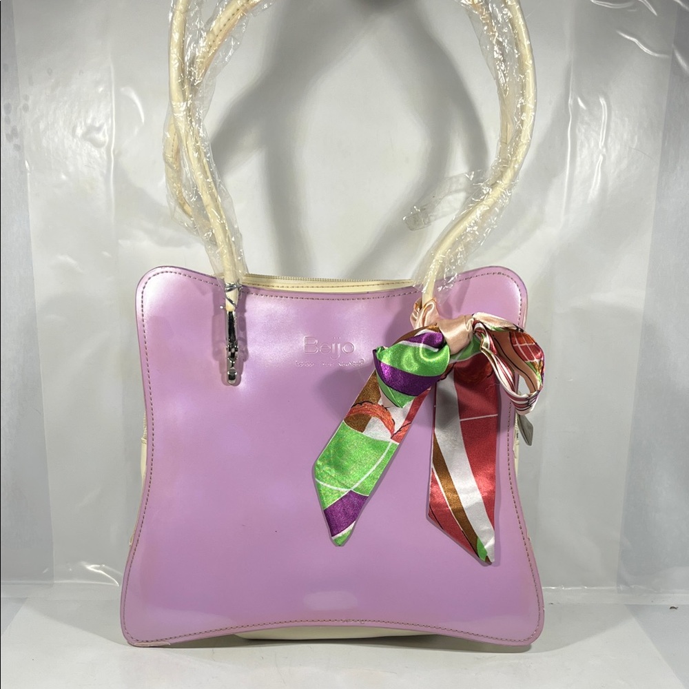 Beijo Lilac Shoulder Bag with Colorful Scarf